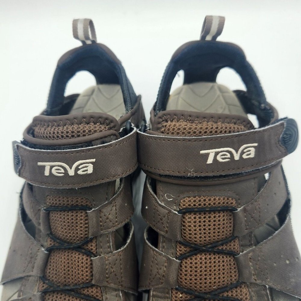 Teva Mens Size 8 Forebay Hook And Loop Brown Fisherman Sandals - Picture 4 of 9